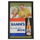 Hamms Beer 1930s Die-Cut Cardboard Sign SMOOTH MELLOW