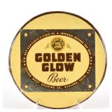 Golden Glow Beer 1940s Tin-Over-Cardboard Button Sign