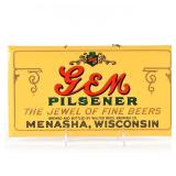 Gem Pilsener 1930s Tin-Over-Cardboard Prismatic Sign JEWEL OF FINE BEERS