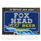 Fox Head Beer 1950s Reverse-Painted Mirrored Sign