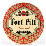 Fort Pitt Special Beer 1950s Tin Button Sign MINTY