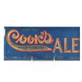 Cooks High Quality Ale 1930s Tin-Over-Cardboard Sign