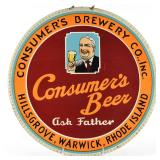 Consumers Beer 1930s Tin Sign ASK FATHER OUTSTANDING
