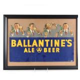 Ballantines Ale - Beer 1940s Die Cut Cardboard Sign