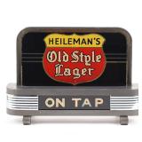 Heilemans Old Style Lager ON TAP 1930s Reverse-Painted Glass Illuminated Sign