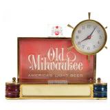 Old Milwaukee Beer 1960s Nautical Theme Illuminated Clock