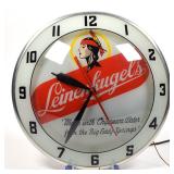 Leinenkugels 1950s Glass Double Bubble Clock SHARP