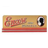 Encore Says Monarch 1940s Reverse-Painted Glass Sign CHICAGO