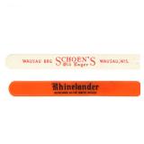 Wisconsin Foam Scrapers SCHOENS RHINELANDER ADEL BRAU Lot of 2