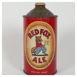Red Fox Ale One Full Quart Cone Top 217-18 RARE