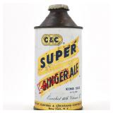C and C Super Ginger Ale Soda Cone Top NEW YORK