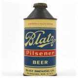 Blatz Pilsener Beer Cone Top NO ALC STATEMENT 153-27 EXCEPTIONAL