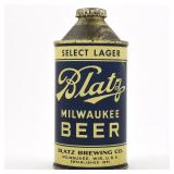 Blatz Milwaukee Beer High Profile Cone Top NO ALC STATEMENT 153-14 OUTSTANDING