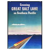 Southern Pacific - Crossing Great Salt Lake by Hall, 1940