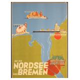 Nordsee Bremen Ship Poster, 1933