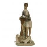 Lladro 'Boy with Lambs' Porcelain Figurine