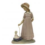 Lladro Child 'Pulling Doll's Carriage' Figurine