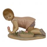 Lladro 'Girl Kneeling with Tulips' Figurine