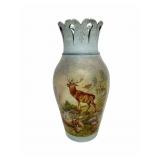 Hand-Painted European Folk Art Wooden Vase