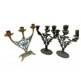 Israeli MCM Brass Shabbat Candleholders