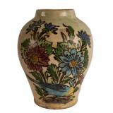 Persian Qajar Polychrome Fritware Vase