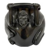 Aztec Style Black Obsidian Monkey Vessel Replica