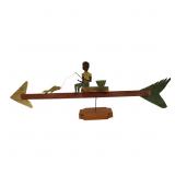 American Folk Art Fisherman Weathervane Sculpture