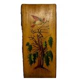 American Folk Art Hand-Painted Wooden Plaque