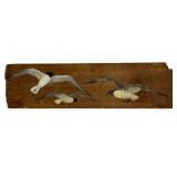 Jo Hipler Seagulls Oil Painting on Driftwood