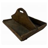 Antique Primitive Wooden Cutlery Caddy / Tool Tote