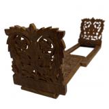 Indian Hand-Carved Teak Expandable Book Slide
