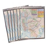 Vintage MTA New York City Laminated Subway Maps