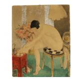 Albert Guillaume, Nude Dancer Belle Epoque Gouache