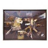 Abstract Expressionist Oil Painting, Signed HB