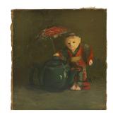 19th C. Japanese Doll & Teapot Still Life Painting
