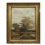 19th C Pastoral Landscape Oil Painting
