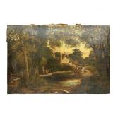 Antique British School Landscape Oil Painting