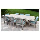 Teak and Stone Outdoor Dining Suite Incl Giati Armchairs