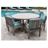 Teak and Stone Patio Dining Suite with Giati Armchairs