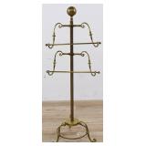 Victorian Brass Adjustable Standing Towel Rack