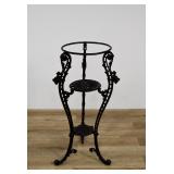 Victorian Style Three-Tier Cast Iron Plant Stand with Lion Head Motifs