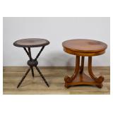 Two Mismatched Round Accent Tables