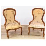 A Pair of Victorian Style Low Nursing Chairs