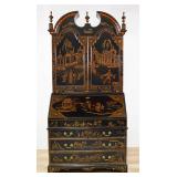 Maitland-Smith Two-Piece Chinoiserie Lacquered Secretary Desk