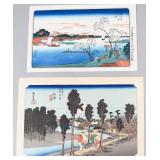 2 Utagawa Hiroshige Woodblock Prints: Sumida River and Numazu