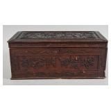 Chinese 19th Century Carved Wooden Export Box