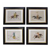 4 Framed Chinese Equestrian Studies in the Qing Dynasty Style