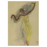 After Auguste Rodin Lithograph Cambodian Dancer