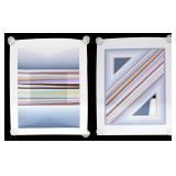 Pair of Sonny Zoback Signed Geometric Abstract Serigraphs