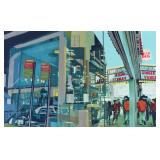 C. J. Yao Serigraph Photorealist City Scene 1980
